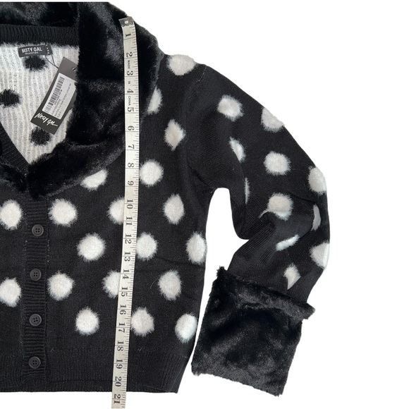 Nasty Gal Spot Fluffy Fur Collar Cardigan Lounge Set - Picture 7 of 7